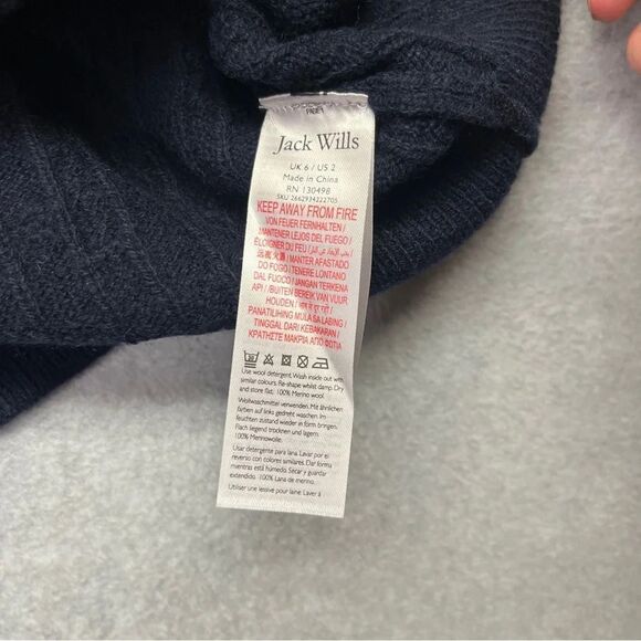 Jack Wills Women’s Wool Sweater Tinsbury Cable Knit Navy NWT size S - Picture 8 of 10